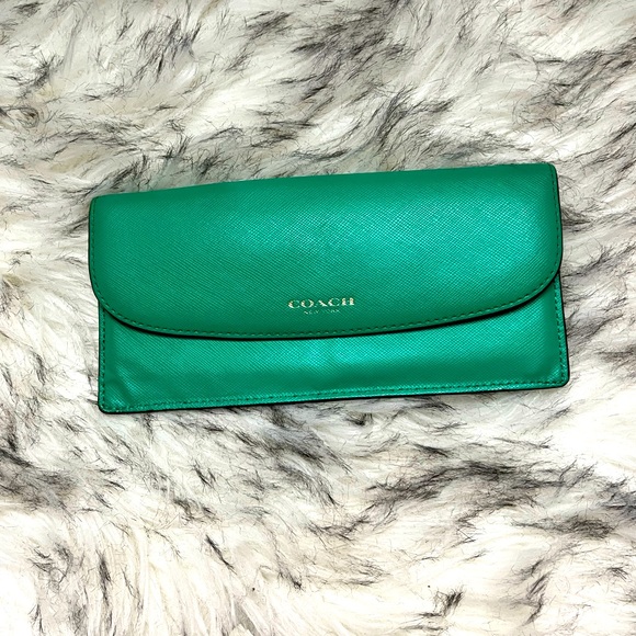 Coach Handbags - Coach Green Slim Wallet